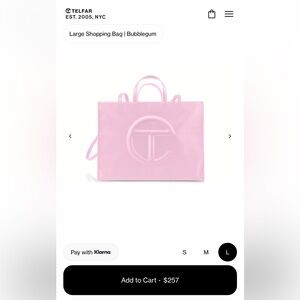 Telfar Large Shopping Bag in Bubblegum Pink